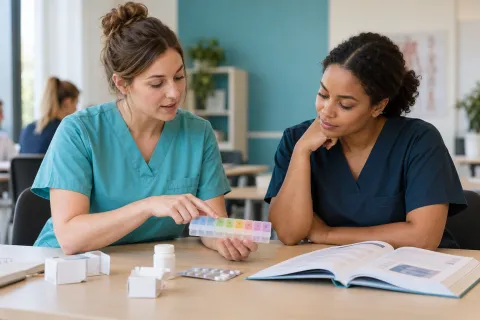 KI-Szenenbild zum Fachbuch Pharmakologie für die Pflege